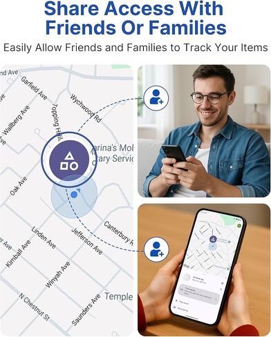 Air Tag for Android Smart Tracker Tags [4 Pack] – Bluetooth Item Finders Compatible with Google Find My Device | No Subscription, Loud Alert, Waterproof, Long Battery for Keys, Pets, Wallet in Kuwait