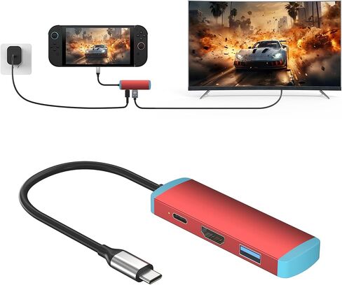 USB C Switch 2 Dock,4K@60Hz HDMI Adapter with PD/USB 3.0/Gigabit Ethernet Port,Replacement Dock for Switch/Switch OLED/Steam Deck/ROG Xbox Ally X/Legion Go in Saudi Arabia