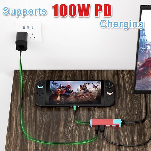 USB C Switch 2 Dock,4K@60Hz HDMI Adapter with PD/USB 3.0/Gigabit Ethernet Port,Replacement Dock for Switch/Switch OLED/Steam Deck/ROG Xbox Ally X/Legion Go in Saudi Arabia