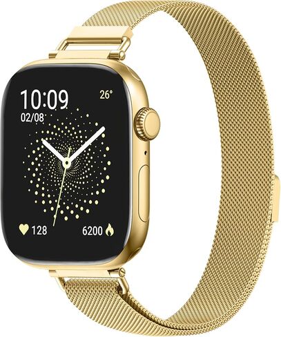 حلقة ميلانيزية رفيعة للغاية متوافقة مع سوار ساعة Apple للنساء 42 مم 41 مم 40 مم 38 مم 46 مم 45 مم 44 مم، حزام شبكي معدني بعرض 14 مم مع قفل مغناطيسي قوي، حزام بديل خفيف الوزن مسامي لسلسلة iWatch SE 11 10 9 8 7 6 5 4 3 2 1 in Kuwait