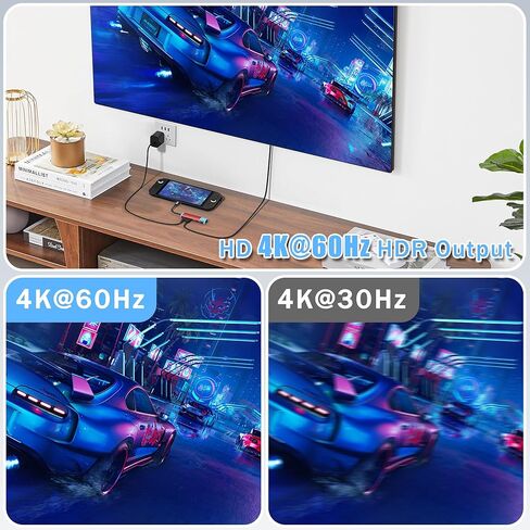USB C Switch 2 Dock,4K@60Hz HDMI Adapter with PD/USB 3.0/Gigabit Ethernet Port,Replacement Dock for Switch/Switch OLED/Steam Deck/ROG Xbox Ally X/Legion Go in Saudi Arabia