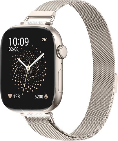 حلقة ميلانيزية رفيعة للغاية متوافقة مع سوار ساعة Apple للنساء 42 مم 41 مم 40 مم 38 مم 46 مم 45 مم 44 مم، حزام شبكي معدني بعرض 14 مم مع قفل مغناطيسي قوي، حزام بديل خفيف الوزن مسامي لسلسلة iWatch SE 11 10 9 8 7 6 5 4 3 2 1 in Kuwait