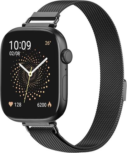 حلقة ميلانيزية رفيعة للغاية متوافقة مع سوار ساعة Apple للنساء 42 مم 41 مم 40 مم 38 مم 46 مم 45 مم 44 مم، حزام شبكي معدني بعرض 14 مم مع قفل مغناطيسي قوي، حزام بديل خفيف الوزن مسامي لسلسلة iWatch SE 11 10 9 8 7 6 5 4 3 2 1 in Kuwait