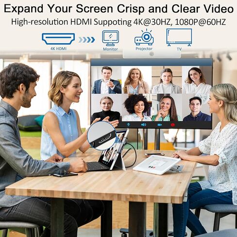 Surface Pro 8 Docking Station USB C Hub with Thunderbolt 4 (40Gbps Data+8K Display+100W PD), 4K HDMI, USB 3.0/2.0, TF Card Slot, Triple Display USB-C Adapter for Surface Pro8 Home Office in Kuwait