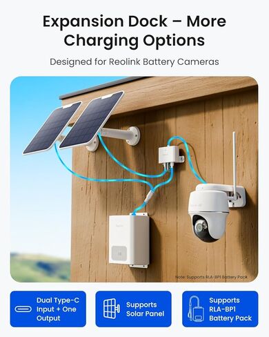 Reolink RLA-CD1 Expansion Dock – Dual Solar/Battery Support | Compatible with Reolink Battery Cameras | Outdoor Power Adaptor in Kuwait