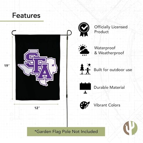 Desert Cactus Stephen F. Austin State University SFASU Garden Flag – 19 x 12 inch Austin Lumberjacks Banner, For Outdoor Display and Events (Design A) in Saudi Arabia