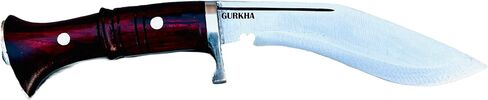 سكين Gurkha Kukri أصلي مطروق يدويًا، شفرة من الفولاذ الكربوني مقاس 4.25 بوصة، Panawal Ankhola مع مانع كامل Tang 8 بوصة Kukri Khukuri مع غمد جلدي - مصنوع يدويًا في نيبال in Kuwait