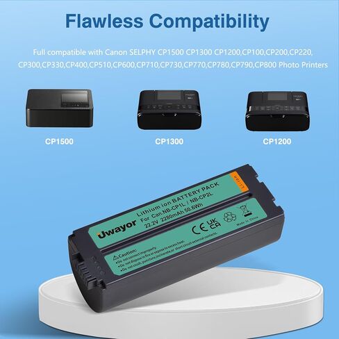 2280mAh NB-CP2L NB-CP1L Battery 2 Pack and Charger for Canon Photo Printers SELPHY CP1500 CP1300 CP1200 CP910 CP900 CP800, CP790, CP780, CP770, CP730, CP600, CP510, CP400, CP330, CP300, CP220 in Kuwait