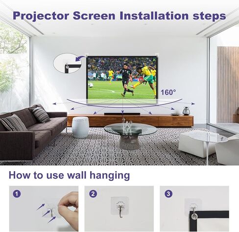 60-Inch Anti-Light Projector Screen, 4K HD 4:3 Portable Outdoor Movie Screen, Black Backing Foldable Indoor Projection Screen with High Gain & 160° Viewing Angle for Home Theater, Camping, RV in Kuwait