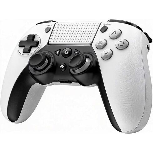 Hexamurby Wireless Controller compatible with P4/Slim/Pro, with Vibration, Motion Sensor, Headphone Jack, and Audio Function, White in Kuwait