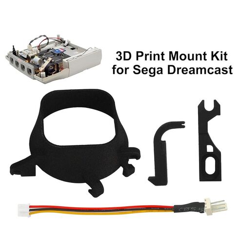 CHICHIYANG أسود ثلاثي الأبعاد طباعة جبل طقم عصري ترقية جزء مجموعة مع مزلاج ومهايئ كابل لـ SEGA Dreamcast لأجزاء مروحة Noctua 5V in Kuwait