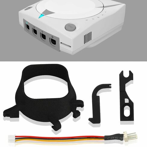 CHICHIYANG أسود ثلاثي الأبعاد طباعة جبل طقم عصري ترقية جزء مجموعة مع مزلاج ومهايئ كابل لـ SEGA Dreamcast لأجزاء مروحة Noctua 5V in Kuwait