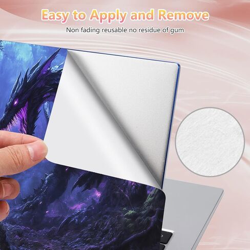Laptop Skin Sticker Decal 12" 13" 13.3" 14" 15" 15.6",Waterproof Scratch Resistant Vinyl,Reusable Easy to Apply,for MacBook HP Dell Notebooks Netbooks Laptop,2 Wrist Pads,Purple Dragon Forest in Kuwait