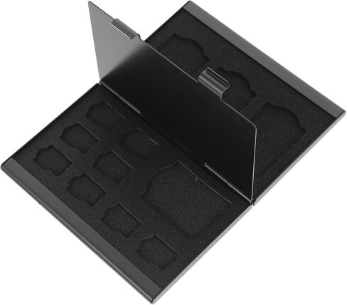 KALLORY Memory Card Carrying Case with Slots Mini Pp Card Holder Box for Sdxc Black Protective Storage Organizer for Electronics Accessories in Kuwait