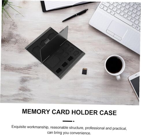 KALLORY Memory Card Carrying Case with Slots Mini Pp Card Holder Box for Sdxc Black Protective Storage Organizer for Electronics Accessories in Kuwait