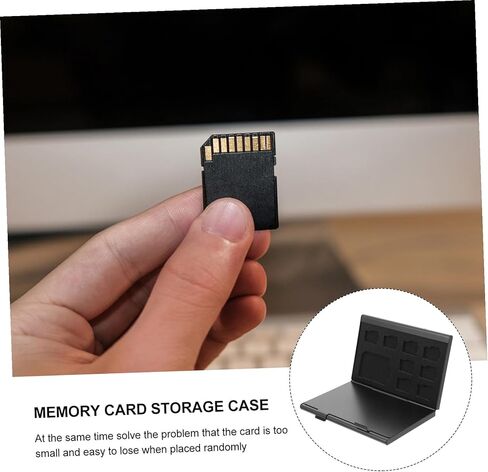 KALLORY Memory Card Carrying Case with Slots Mini Pp Card Holder Box for Sdxc Black Protective Storage Organizer for Electronics Accessories in Kuwait