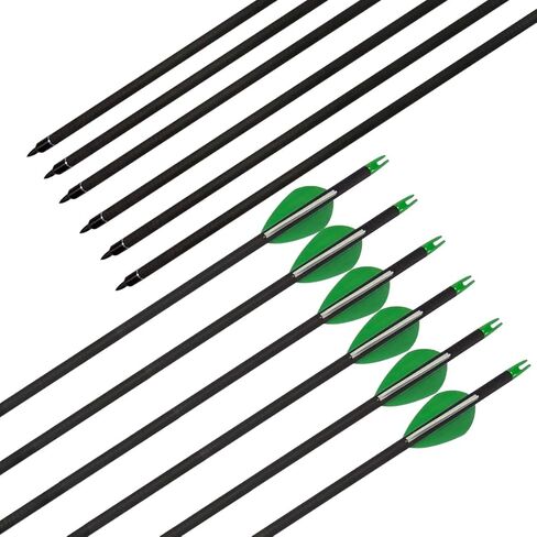 Carbon Arrow, 26" L with 2" Profile Vanes, Spine 400 Hunting Arrows 12 Pcs in Kuwait