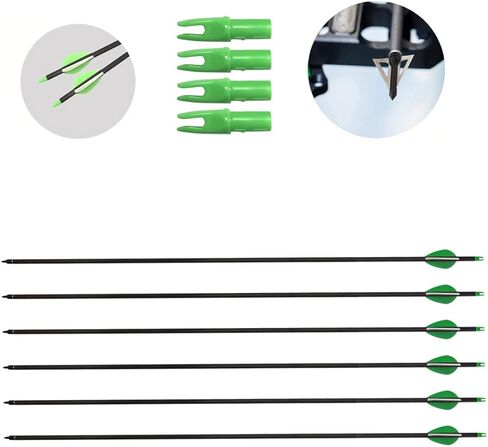 Carbon Arrow, 26" L with 2" Profile Vanes, Spine 400 Hunting Arrows 12 Pcs in Kuwait