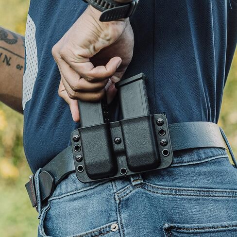 حقيبة OWB Double Mag لـ Glock 43 (لا تناسب Glock 43X) - مصنوعة في الولايات المتحدة الأمريكية - حقيبة Total Eclipse Double Mag من Blade-Tech Holsters in Kuwait