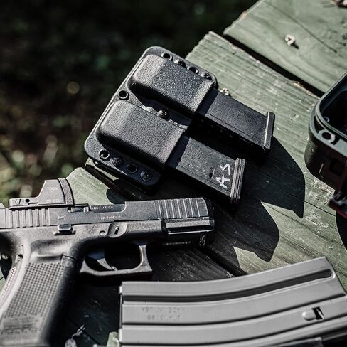 حقيبة OWB Double Mag لـ Glock 43 (لا تناسب Glock 43X) - مصنوعة في الولايات المتحدة الأمريكية - حقيبة Total Eclipse Double Mag من Blade-Tech Holsters in Kuwait