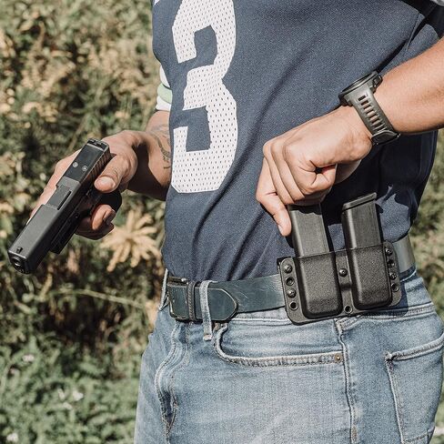 حقيبة OWB Double Mag لـ Glock 43 (لا تناسب Glock 43X) - مصنوعة في الولايات المتحدة الأمريكية - حقيبة Total Eclipse Double Mag من Blade-Tech Holsters in Kuwait