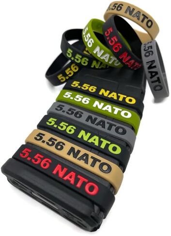 556 5.56 مم شريط سيليكون من مجلة Mag ID متعدد الألوان سميك ومتين (عبوة من 5) in Kuwait