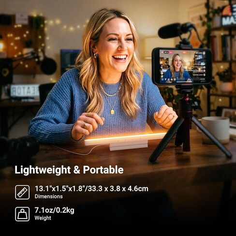 NEEWER Basics LED Chin Fill Lighting, 3W Bi Color Portable Desk Phone Selfie Photo Light, CRI90, 2200mAh Battery for TikTok Streaming Laptop Video Conference Recording Travel Makeup, TL106B in Kuwait