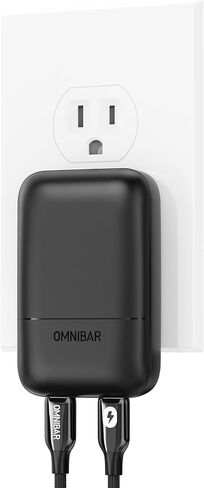 شاحن حائط USB C مسطح نحيف 30 واط، كتلة شحن سريعة GaN مع قابس قابل للطي، محول طاقة PD 3.0 PPS من النوع C لهاتف iPhone 17 16 15 Pro Max، Samsung Galaxy S26 S25 S24، iPad Pro، AirPods، أسود in Kuwait