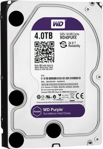 محرك الأقراص الصلبة الداخلي WD Purple WD40PURX سعة 4 تيرابايت مقاس 3.5 بوصات (متجدد) in Kuwait