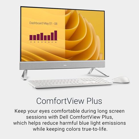 كمبيوتر مكتبي Dell 27 الكل في واحد ec27250 - شاشة 27 بوصة FHD (1920 × 1080)، معالج Intel Core 5 120U، Intel Graphics، ذاكرة الوصول العشوائي DDR5 سعة 16 جيجابايت، SSD 512 جيجابايت، Windows 11 Home، خدمة في الموقع - أبيض (متجدد) in Kuwait