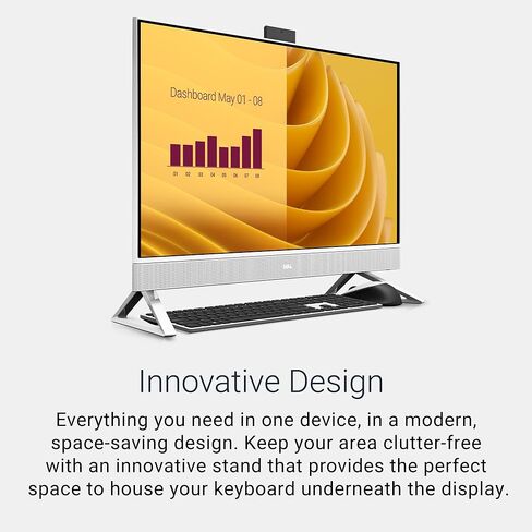 كمبيوتر مكتبي Dell 27 الكل في واحد ec27250 - شاشة 27 بوصة FHD (1920 × 1080)، معالج Intel Core 5 120U، Intel Graphics، ذاكرة الوصول العشوائي DDR5 سعة 16 جيجابايت، SSD 512 جيجابايت، Windows 11 Home، خدمة في الموقع - أبيض (متجدد) in Kuwait