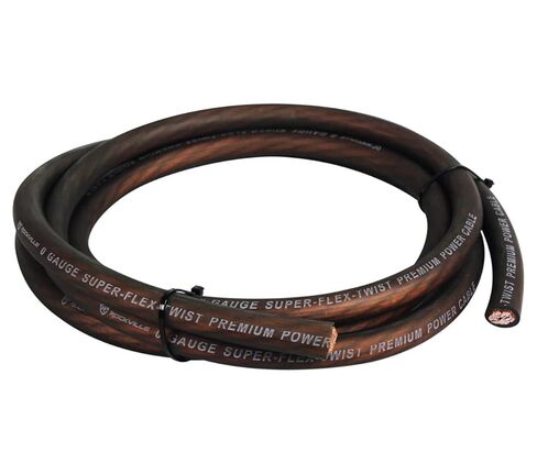 Rockville R0G100 Black 0 Gauge 100 Ft Car Amp Power/Ground Wire Cable, Flexible PVC Jacket, High Conductivity, Durable Design, for Car Audio Amplifiers and Subwoofers in Kuwait