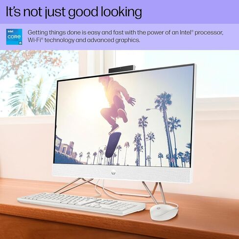 كمبيوتر HP All-in-One 24-CB100 Business الكل في واحد، شاشة لمس 23.8 بوصة FHD 1920x1080، Intel Core i5-1235U 10-Core Intel UHD Graphics، 8GB DDR4 512GB SSD Wi-Fi Bluetooth 5 Windows 10 Home in Kuwait