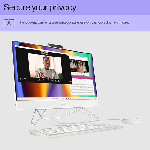 كمبيوتر HP All-in-One 24-CB100 Business الكل في واحد، شاشة لمس 23.8 بوصة FHD 1920x1080، Intel Core i5-1235U 10-Core Intel UHD Graphics، 8GB DDR4 512GB SSD Wi-Fi Bluetooth 5 Windows 10 Home in Kuwait