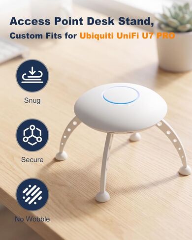 حامل مكتب نقطة الوصول متوافق مع Ubiquiti UniFi U7 PRO، حامل مناسب مخصص مع تصميم تدفق الهواء المفتوح، قاعدة تثبيت AP عالمية، حامل مكتب موفر للمساحة لتحسين التبريد والتنظيم in Kuwait