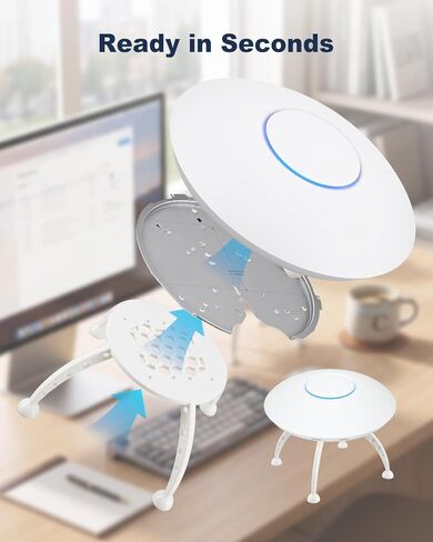 حامل مكتب نقطة الوصول متوافق مع Ubiquiti UniFi U7 PRO، حامل مناسب مخصص مع تصميم تدفق الهواء المفتوح، قاعدة تثبيت AP عالمية، حامل مكتب موفر للمساحة لتحسين التبريد والتنظيم in Kuwait