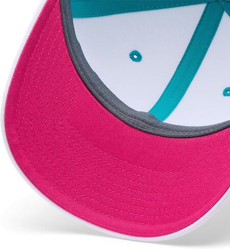 Columbia Unisex PFG Logo Mesh Snap Back, White/Ocean Teal/Guava Pink, One Size in Kuwait