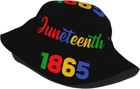 Juneteenth Bucket Hat Travel Beach Sun Hat Fashion Caps Fisherman Hat for Women Men, Black8 in Kuwait