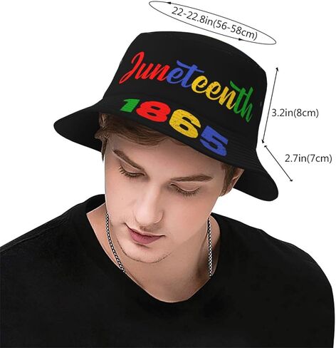 Juneteenth Bucket Hat Travel Beach Sun Hat Fashion Caps Fisherman Hat for Women Men, Black8 in Kuwait