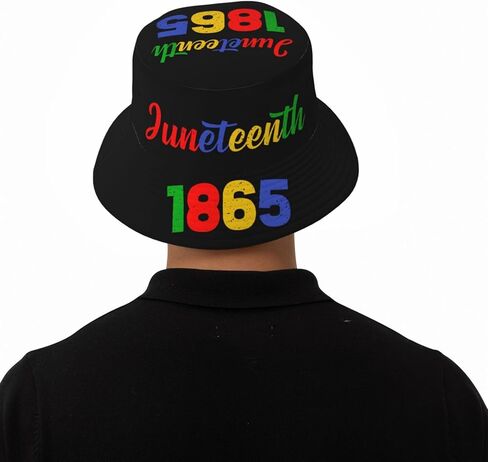 Juneteenth Bucket Hat Travel Beach Sun Hat Fashion Caps Fisherman Hat for Women Men, Black8 in Kuwait