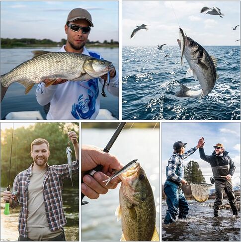 50 PCS Crappie Jigs, Soft Plastic Crappie Lures, Lifelike Forked Tail Minnow Baits, Scented Rubber Lures for Freshwater and Saltwater Bass, Trout, Walleye in Kuwait