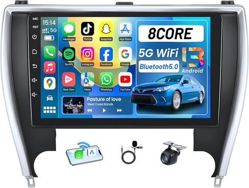 64G Car Radio Stereo Replacement for Toyota Camry 2015 2016 2017: Upgrade 5GWiFi 10.2 Inch 1280 * 800 HD Touch Screen Carplay Andriod Auto Bluetooth GPS Navigation FM/EQ 1080P Backup Camera in Kuwait