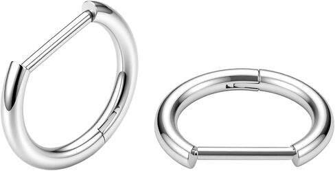 Vojo G23 Titanium Silver Hoop أقراط صغيرة من الأقراط المفصلية الفص الغضروفية 16G للآذان الحساسة in Saudi Arabia