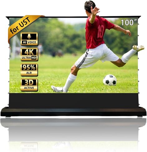 شاشة عرض ALR بمحرك HBSI V2.0 مقاس 100 بوصة لجهاز عرض UST، 16:9 4K/8K UHD، تطبيق ذكي والتحكم الصوتي، رفع هادئ، مسرح منزلي سينمائي ومكتب احترافي in Kuwait