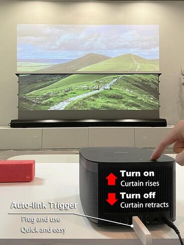 شاشة عرض ALR بمحرك HBSI V2.0 مقاس 100 بوصة لجهاز عرض UST، 16:9 4K/8K UHD، تطبيق ذكي والتحكم الصوتي، رفع هادئ، مسرح منزلي سينمائي ومكتب احترافي in Kuwait