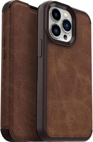 OtterBox Strada Case for iPhone 13 Pro, Shockproof, Drop Proof, Premium Leather Protective Folio with Two Card Holders, 3X Tested to Military Standard, Brown in Kuwait