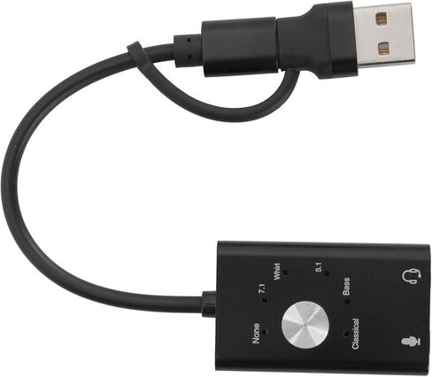 بطاقة صوت من النوع C إلى الصوت من SUNGOOYUE، محول صوت USB خارجي 7.1 قناة مع سماعة أذن ومقبس ميكروفون، لأنظمة التشغيل in Kuwait