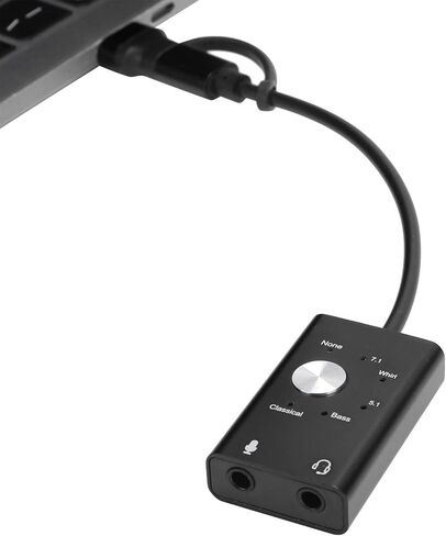 بطاقة صوت من النوع C إلى الصوت من SUNGOOYUE، محول صوت USB خارجي 7.1 قناة مع سماعة أذن ومقبس ميكروفون، لأنظمة التشغيل in Kuwait