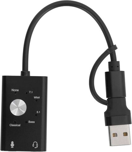 بطاقة صوت من النوع C إلى الصوت من SUNGOOYUE، محول صوت USB خارجي 7.1 قناة مع سماعة أذن ومقبس ميكروفون، لأنظمة التشغيل in Kuwait