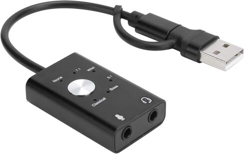 بطاقة صوت من النوع C إلى الصوت من SUNGOOYUE، محول صوت USB خارجي 7.1 قناة مع سماعة أذن ومقبس ميكروفون، لأنظمة التشغيل in Kuwait